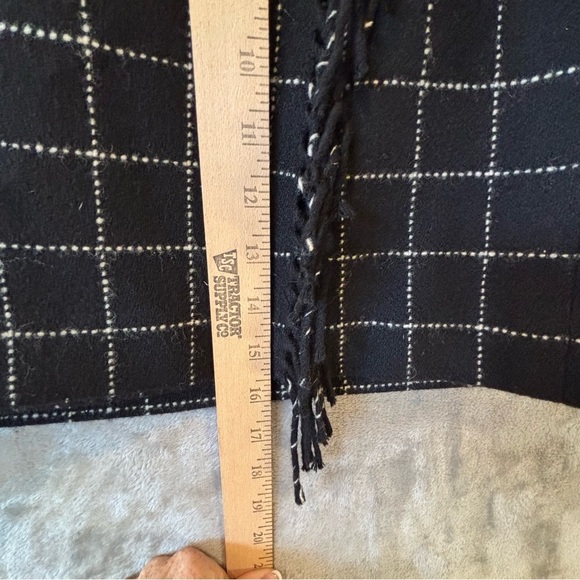 RalphLauren 100%Wool Mini Skirt Leather/Buckle/Fringe Sz 4 Grunge Y2K Classic - Picture 5 of 9